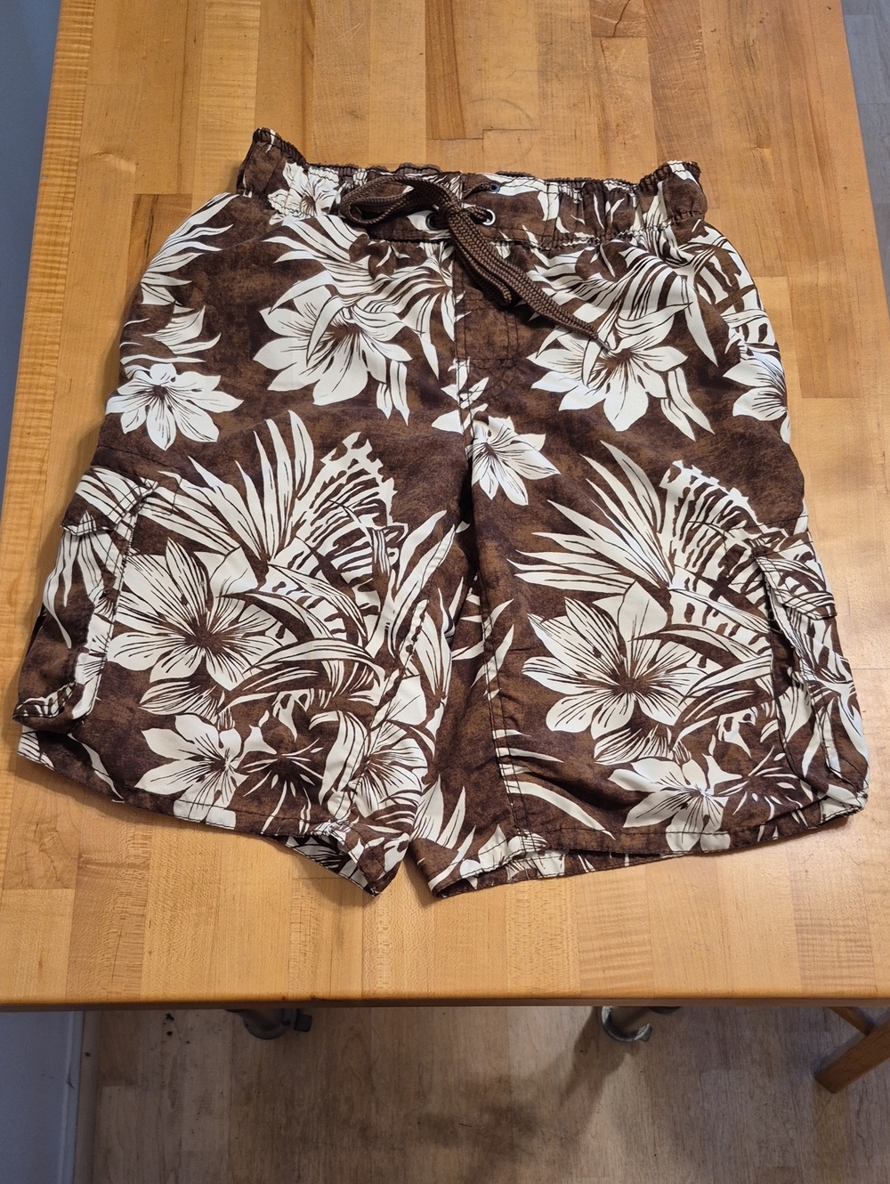 The Original Arizona Jean Company Brown Swim Trunks Tropical